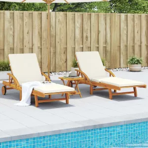 Sun Loungers 2 pcs with Cushions 78.7"x26.8"x32.7" Solid Wood Acaciatanning Chair Recliner Chair Camping Chairs Patio chairsSuitable for Gardens, courtyards