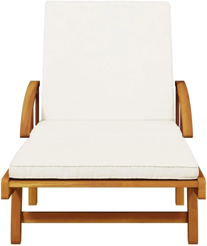 Sun Loungers 2 pcs with Cushions 78.7"x26.8"x32.7" Solid Wood Acaciatanning Chair Recliner Chair Camping Chairs Patio chairsSuitable for Gardens, courtyards