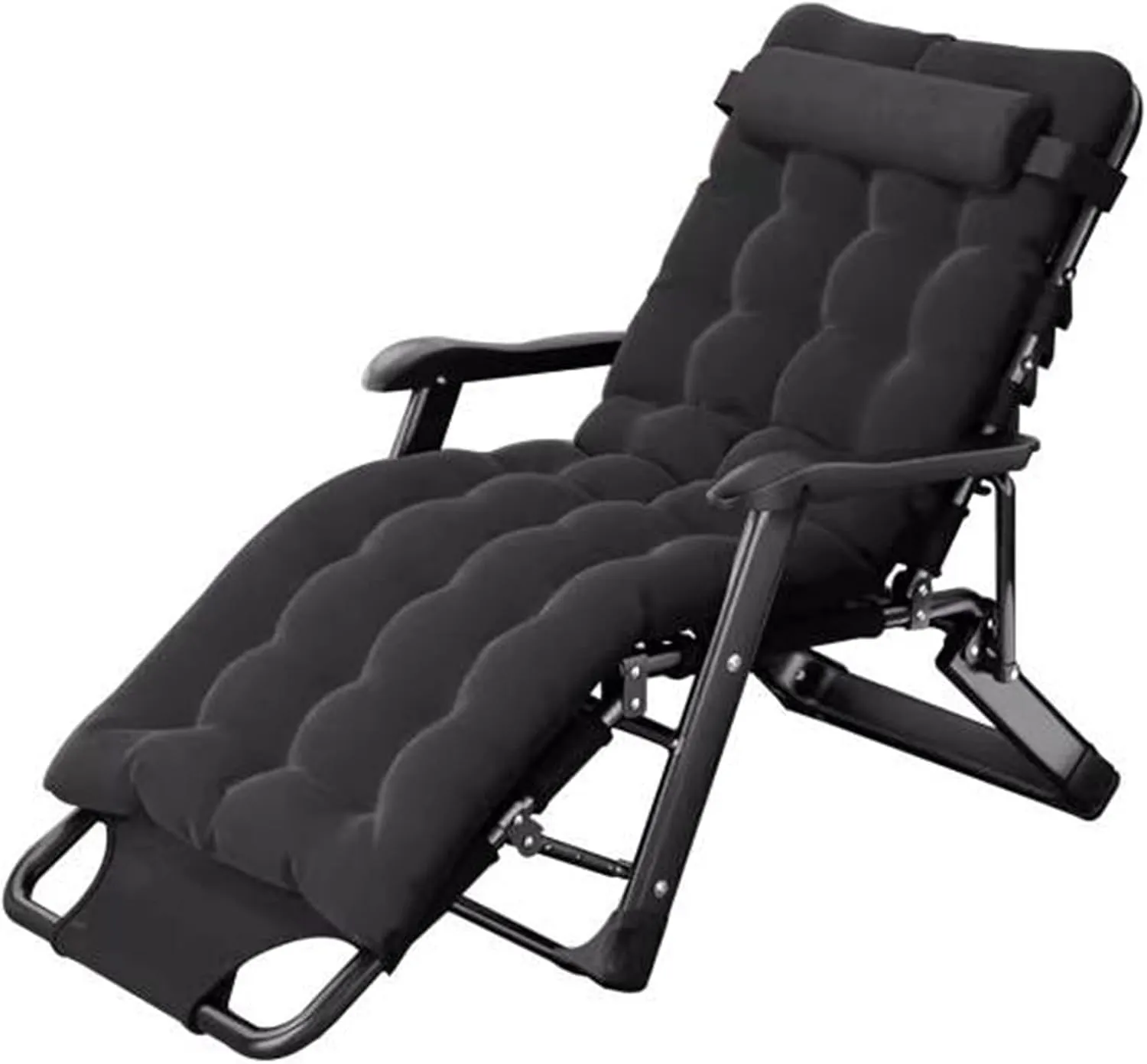 Sun Loungers Garden Folding Recliner Outdoor Deck Chair Armchair for Adults Travel Office, Portable Sunloungers Camp Chairs with Padded Cushion (Color : #1)