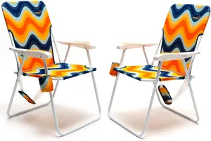SUNNYFEEL Tall Folding Lawn Beach Chair Lightweight, Portable Sand Chair for Adults Heavy Duty 300 LBS with Cup Holders, Foldable Camping Lawn Chairs for Camp/Outdoor/Travel/Picnic/Concert/Sports
