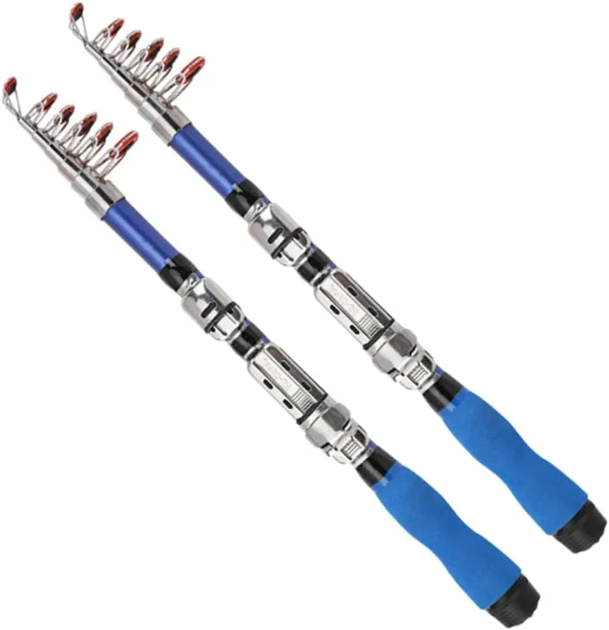 SUPVOX 2pcs Fishing Pole Carbon Fiber Fishing Rod Telescopic Fishing Rod Boat Fishing Rod Portable