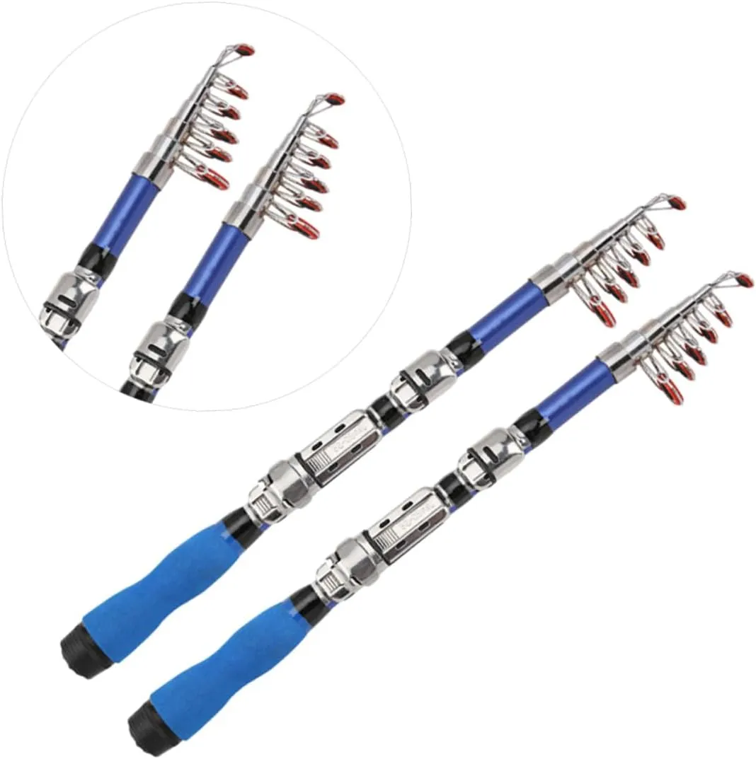 SUPVOX 2pcs Fishing Pole Carbon Fiber Fishing Rod Telescopic Fishing Rod Boat Fishing Rod Portable
