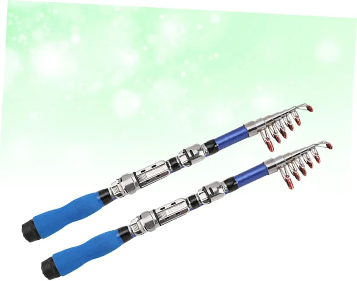 SUPVOX 2pcs Fishing Pole Carbon Fiber Fishing Rod Telescopic Fishing Rod Boat Fishing Rod Portable