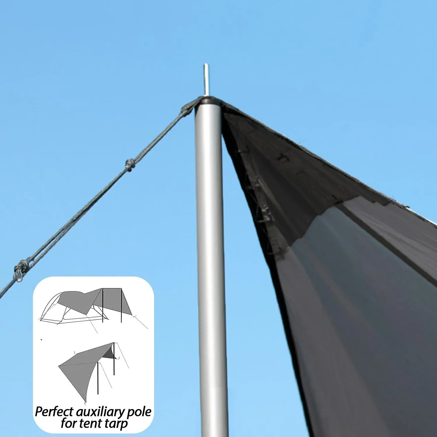 Sutekus Steel Rod Tent Pole Replacement Accessorie 2pc/Set Adjustable Bars