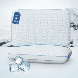 Sweetnight Cooling Pillows Queen Size Set of 2, Shredded Memory Foam Pillows 2 Pack for Hot Sleepers, Cold Bed Pillows for Sleeping, Washable with Removable Cover, Cool Night