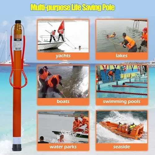 Swimming Pool Safety Rope Float Kit Professional Competition Divider LineTelescopic Emergency Rescue Hook and Pole for Swimming Pool Safety, Essential Water Park and Seaside Lifesaving Tool