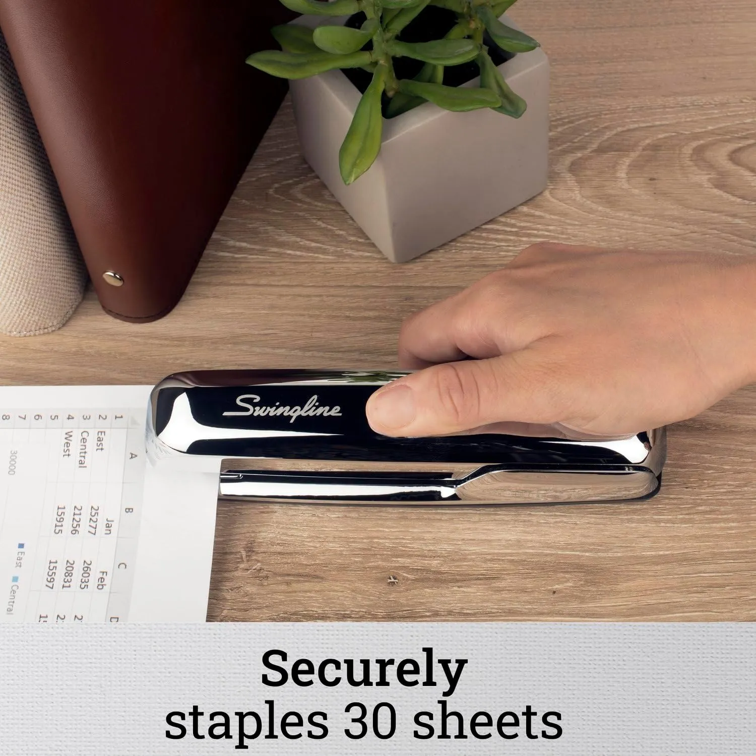 Swingline Stapler, 30 Sheet Capacity, 747 Business Stapler, Jam Free, Metal, Silver Chrome (74720)
