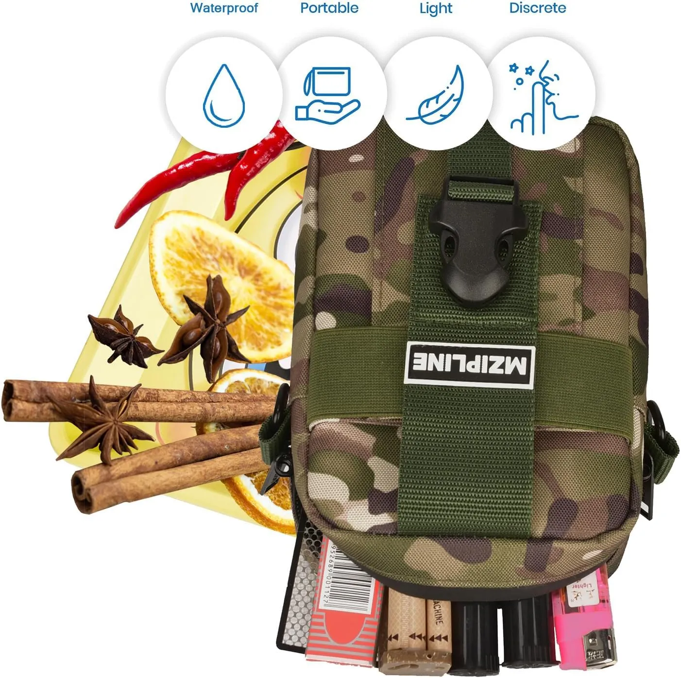 Tactical Package Bag -Smell Proof - Crossbody Sling Shoulder Bags with Carbon Lining for Man