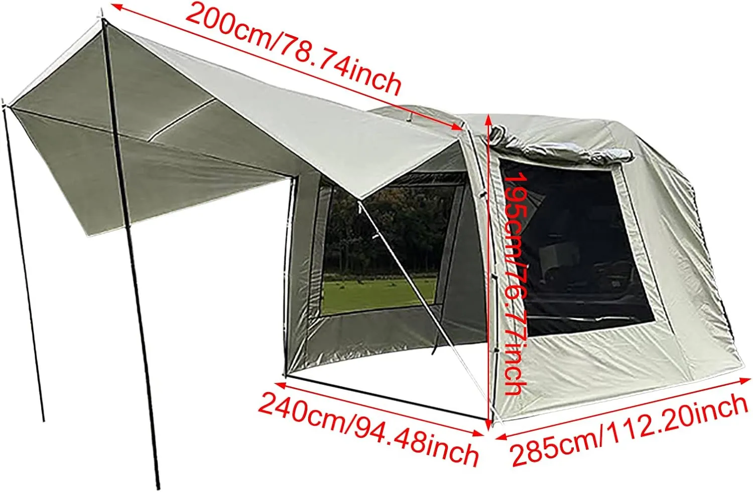 Tailgate Shade Awning Tent, Family Camping Tent Car Tents for Campers Car Camping SUV Rear Tent for SUV Tent Hatchback Minivan Sedan Camping Car Awning Sun Shelter Outdoor Supplies