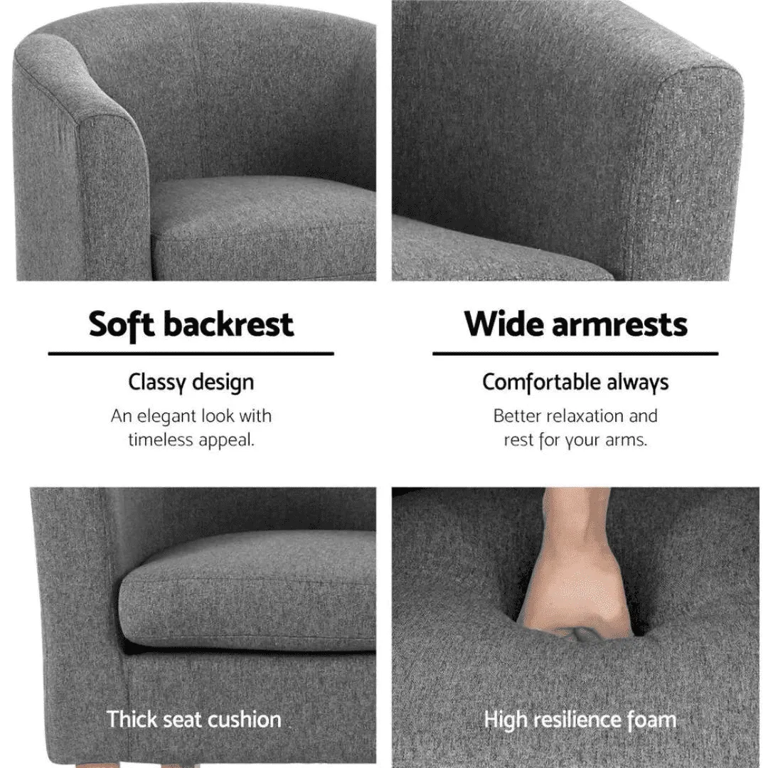 Tappa Fabric Accent Armchairs Sofa