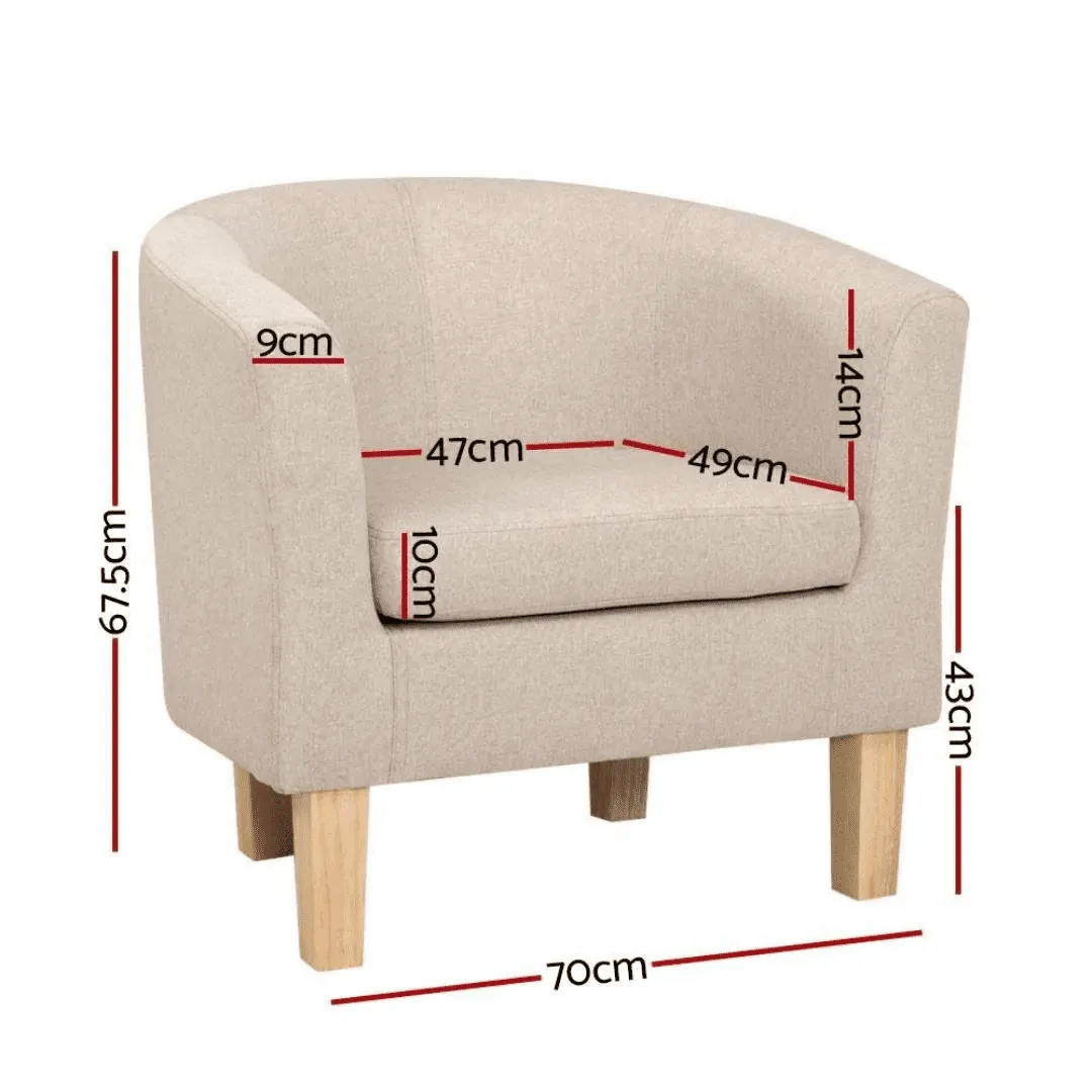 Tappa Fabric Accent Armchairs Sofa