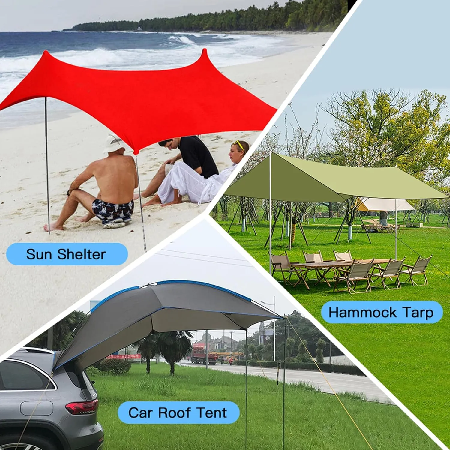 Tarp Poles,Adjustable 9.8ft Camping Tent Poles for Awnings Canopy Rain Fly Shelter (1 Pole)