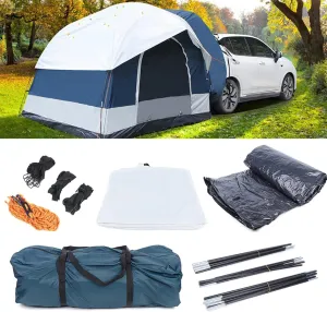 TBVECHI 4 Person Camping Car Tent, Waterproof Windproof Outdoor Tents, 3 Doors Portable Cabin Tent for All Seasons, with Screened-In Porch, Double Layer Tent for Multi-Function