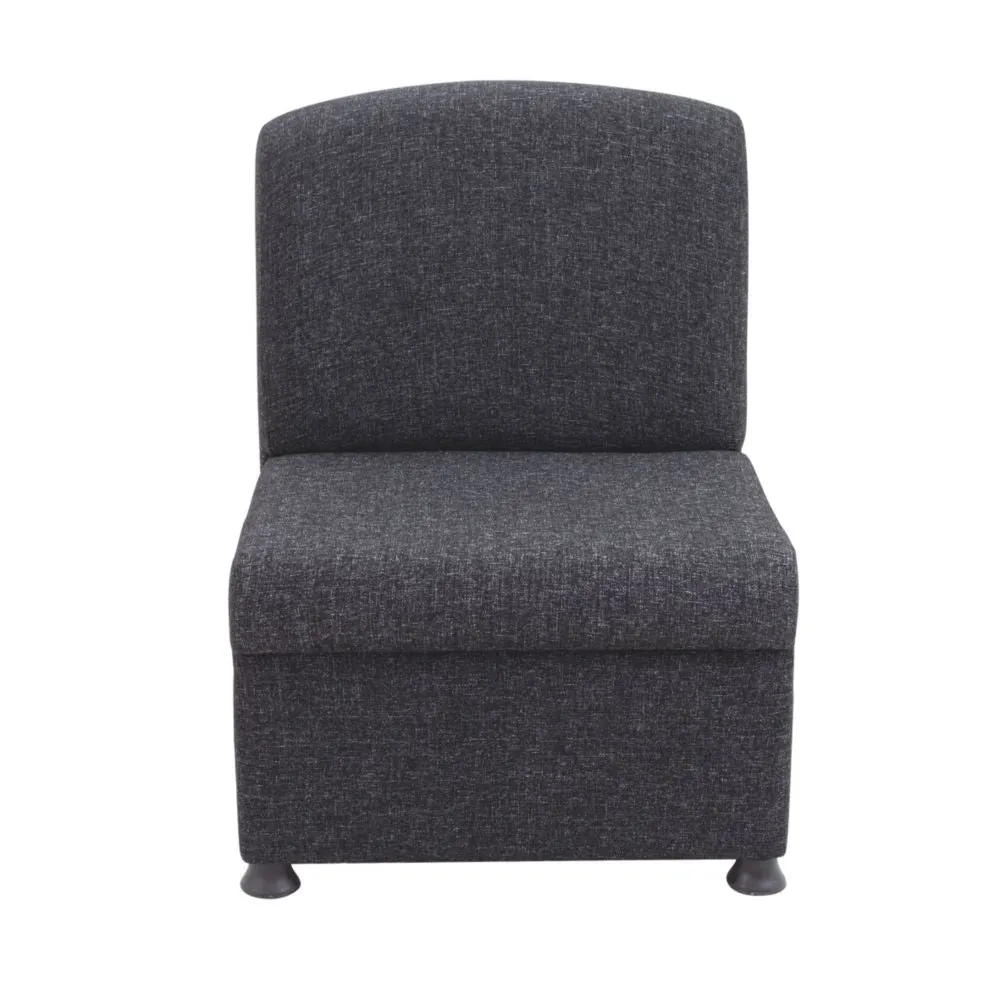 TC Group Glacier Low Back Cubed Style 1-Seater Modular Chair Charcoal