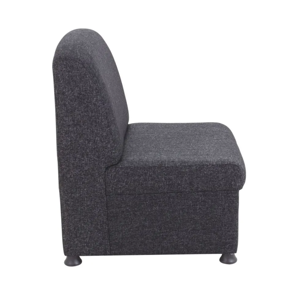 TC Group Glacier Low Back Cubed Style 1-Seater Modular Chair Charcoal