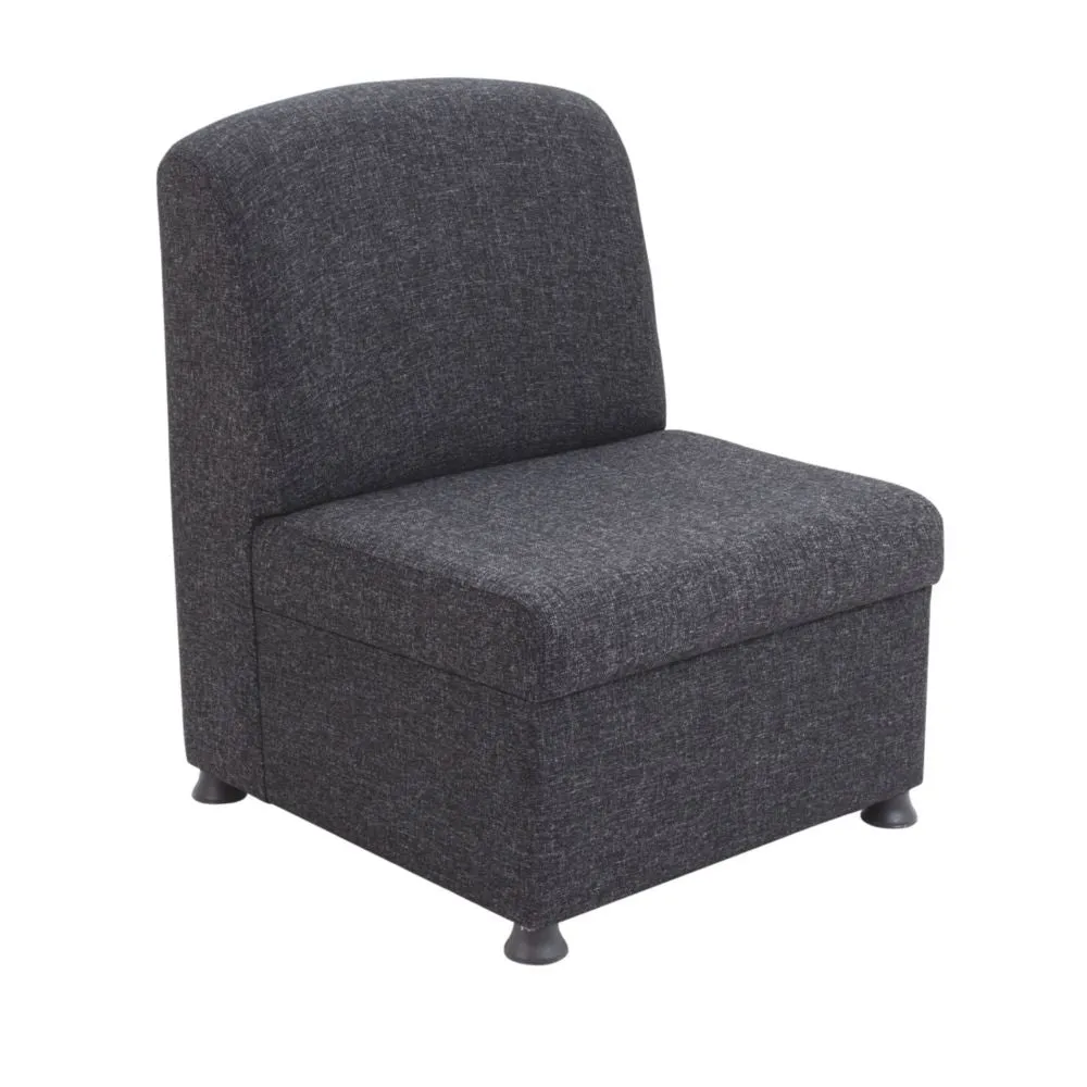 TC Group Glacier Low Back Cubed Style 1-Seater Modular Chair Charcoal