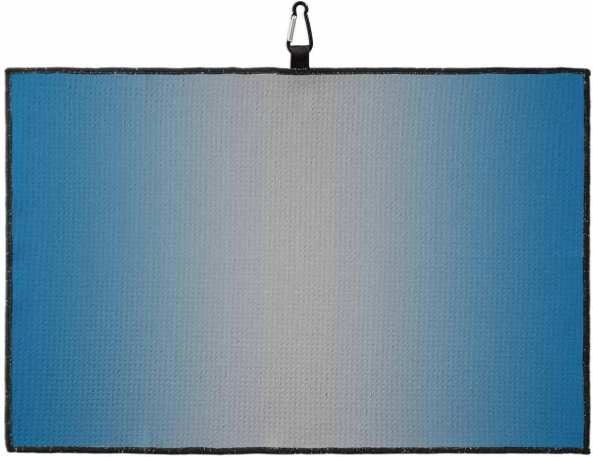 Teamery Golf Towel for Golf Bags, Gradual Blue Grey Modern Extremely Simple Style Golf Accessories for Men, Cooling Towels with Carabiner Clip, 24x16in Waffle Microfiber Yoga Towel for Gym