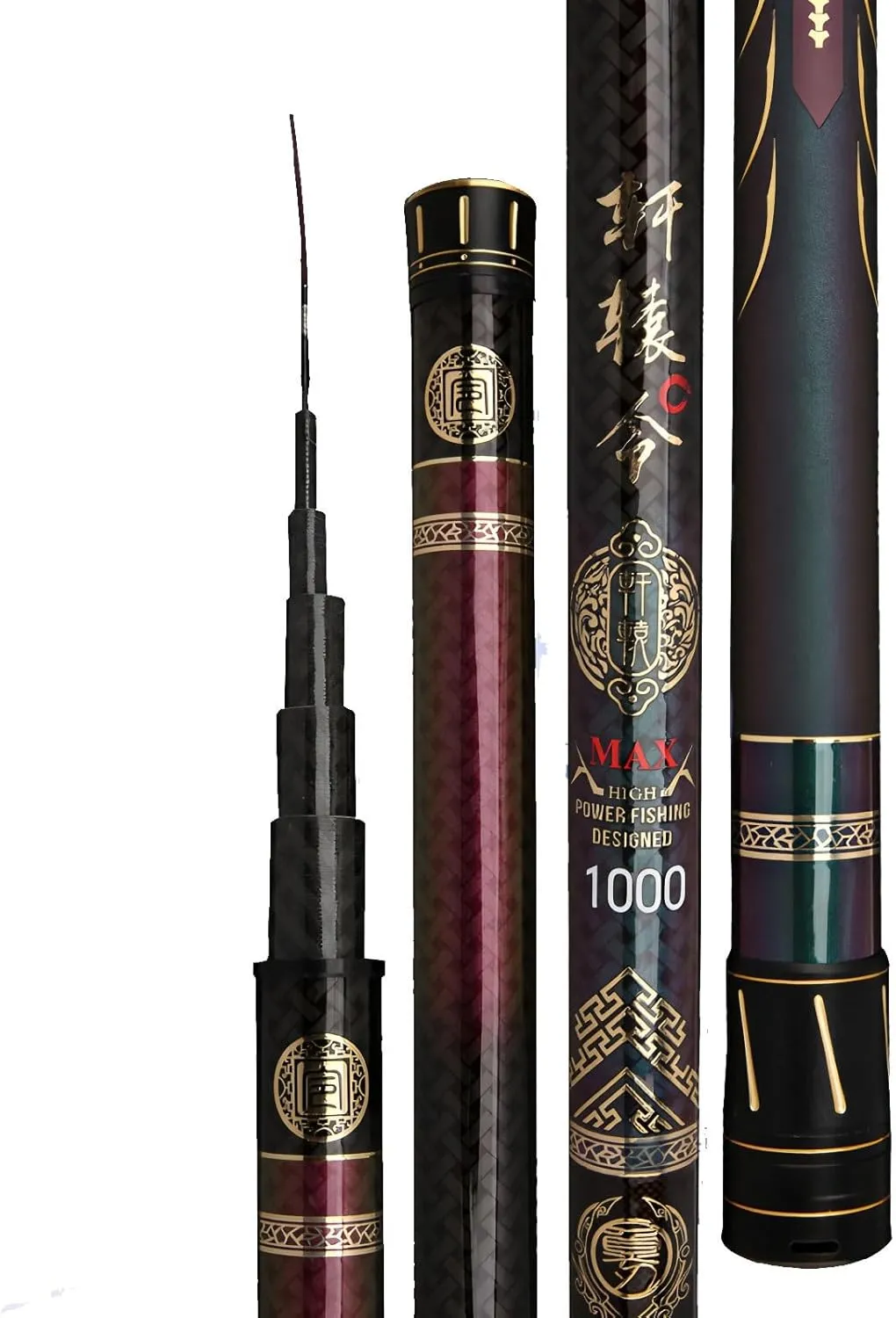 Telescopic Carbon Fiber Fishing Rod 8m 9m 10m 11m 12m 13m 14m Ultra-Light and Ultra-Hard Telescopic Fishing Poler Portable Baitcasting Rod for Rivers Lakes Oceans Fishing