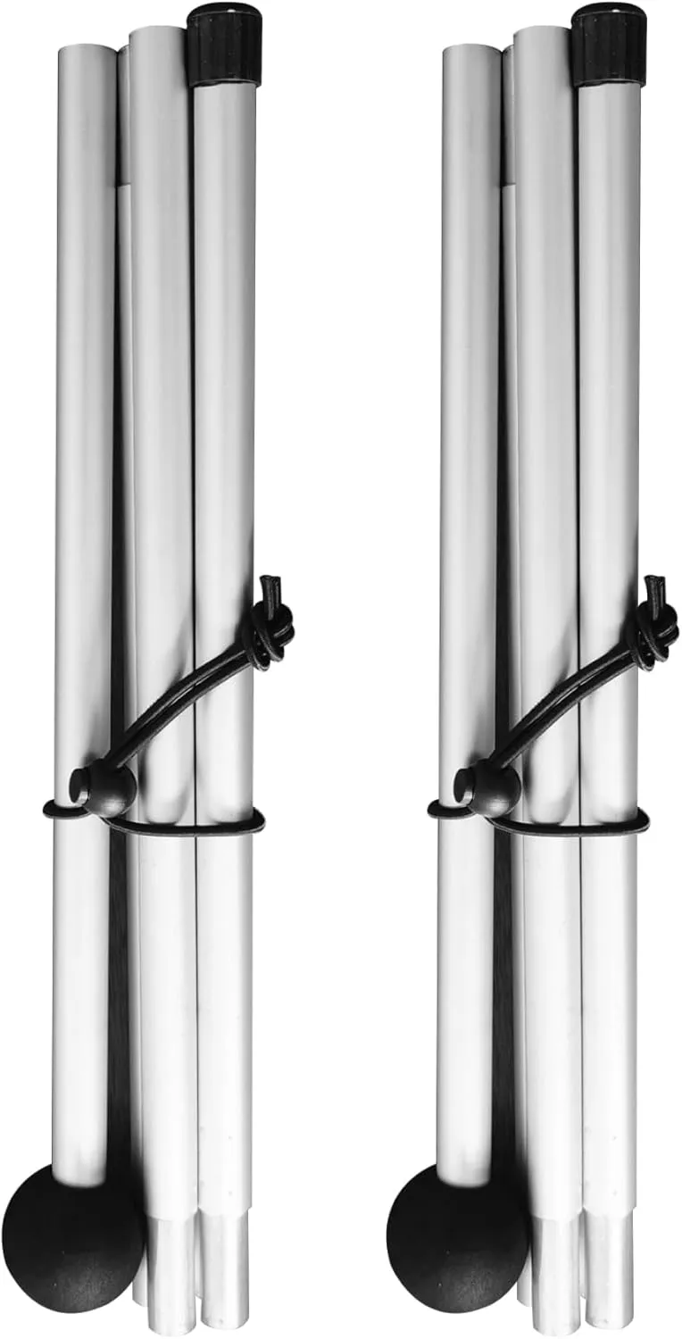 Telescoping Tarp Poles 63 Inch Total 8 Sections Tent Pole Aluminum Alloy Adjustable Tarp Poles Non-Slip Lightweight Beach Tent Poles for Camping Hiking Outdoor Sport Activities