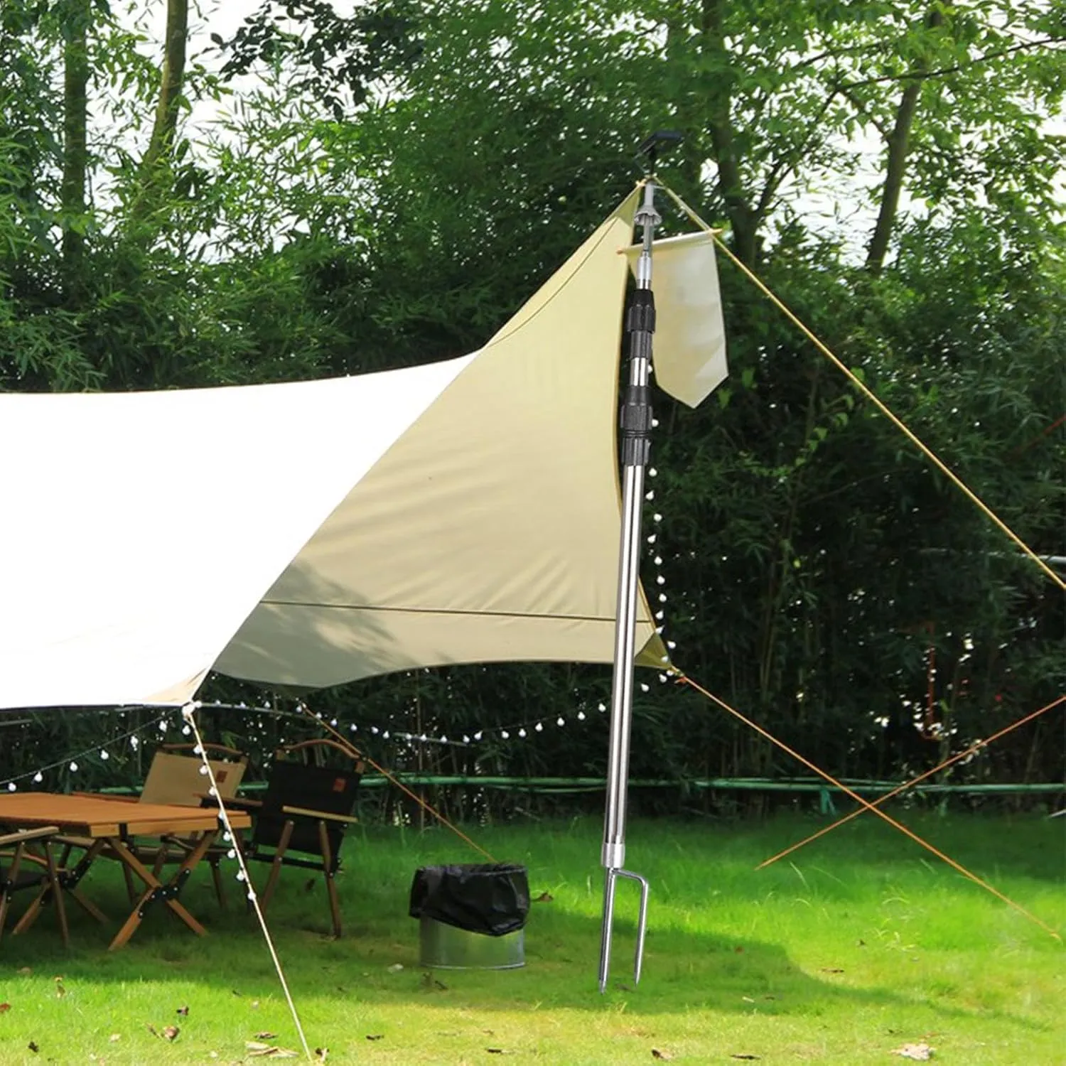 Tent Poles for Tarp Replacement Poles Beach Shelter Removable Support Pole Awning Poles Stainless Steel Tent Pole for Awning