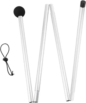 Tent Rods Lightweight Tarp Pole Adjustable Shelter Awning Support Pole Foldable Beach Tents Replacement Poles Camping(1.6M Flat tip)