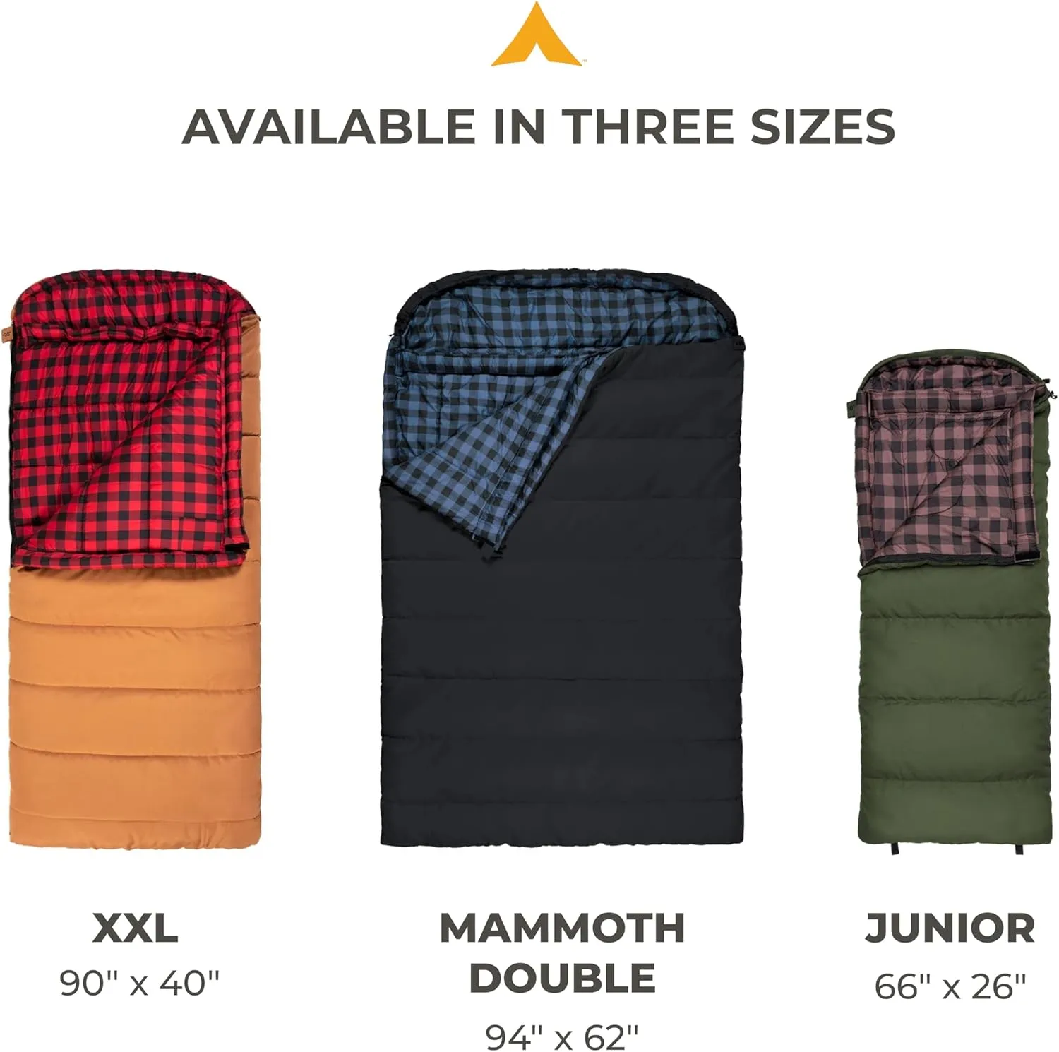 TETON Mammoth, 20 Degree and 0 Degree Sleeping Bags, Double Sleeping Bag, A Warm Bag the Whole Family can Enjoy. Great Sleeping Bag for Camping, Hunting and Base Camp. Compression Sack Included