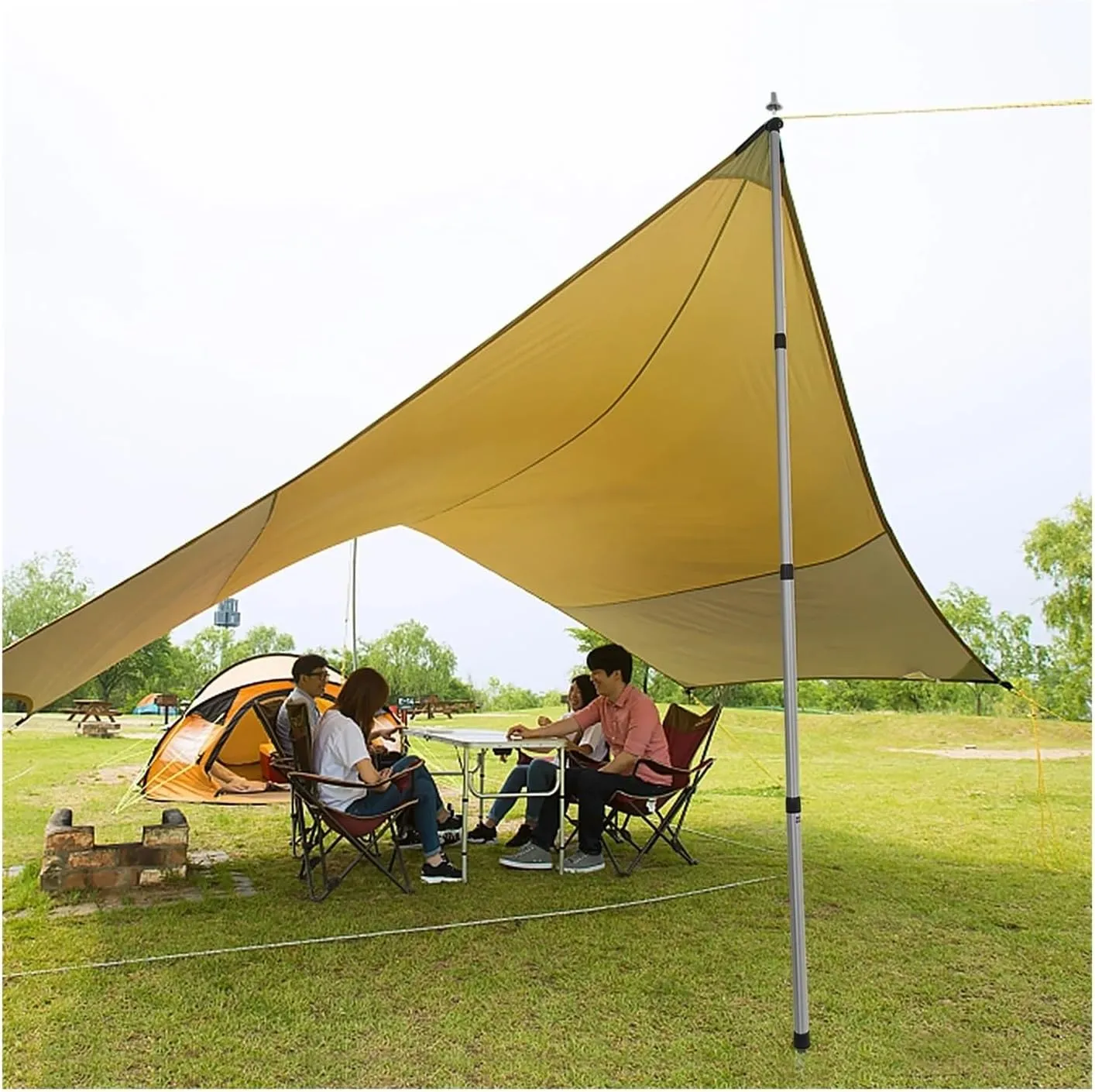 Thicken Aluminum Alloy Tent Pole Adjustable Tent Support Rod Beach Shelter Tarp Awning Pole Replacement Poles(Black 2pcs 3m)