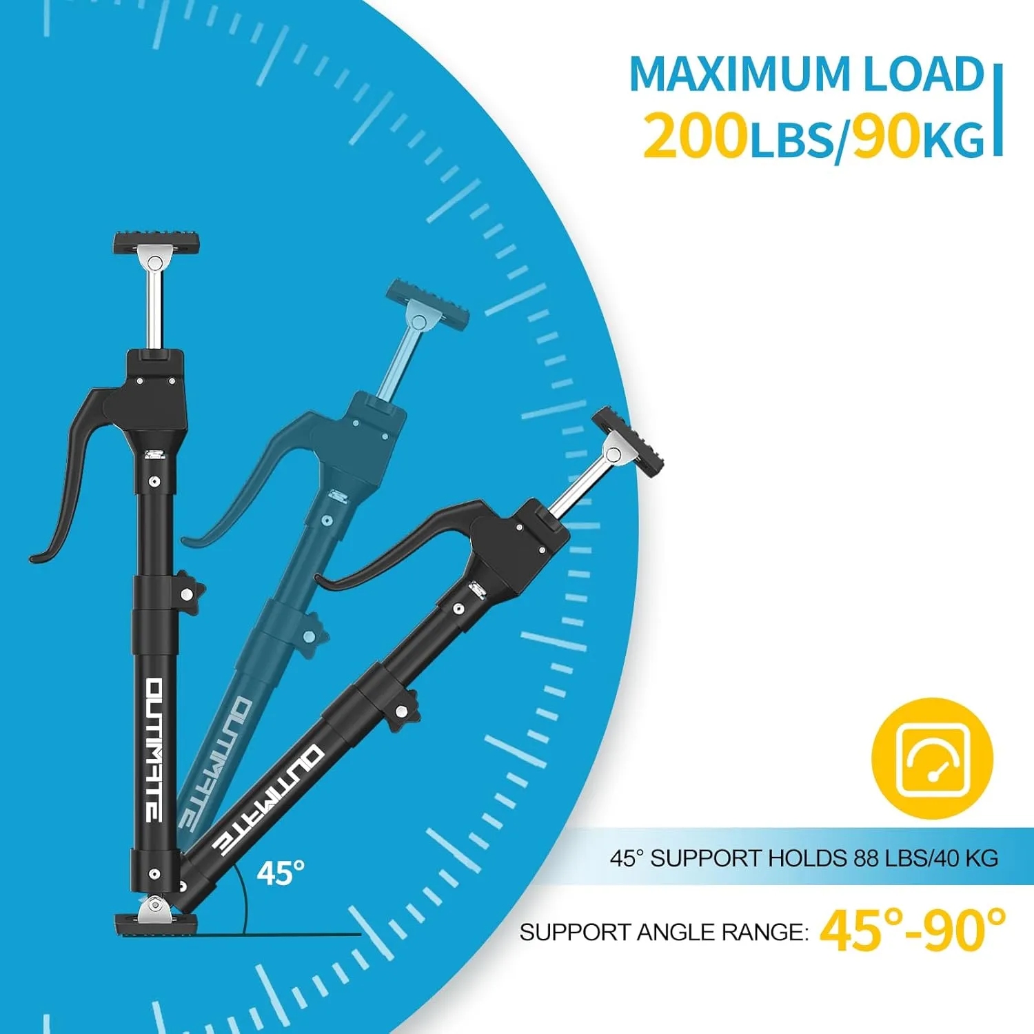 Third Hand Support Pole Heavy Duty, Cabinet Jacks for Installing Cabinets with 200 LBS Capacity and Expand from 15-4/5 to 23-3/5 in, 1-PC