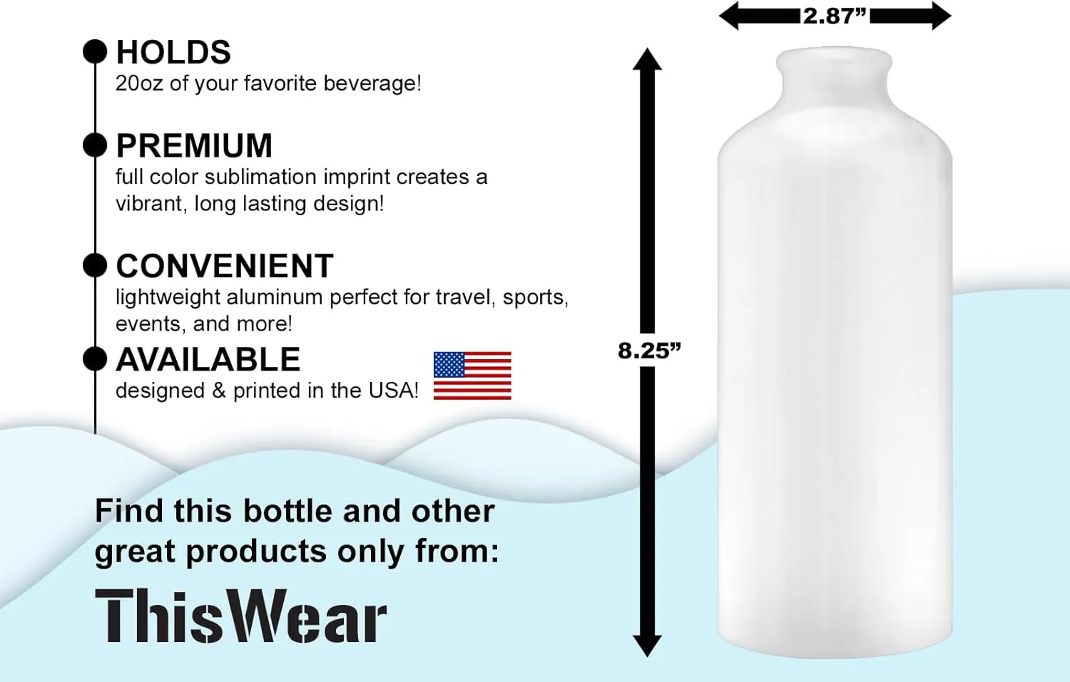 ThisWear 30th Birthday Decorations For Men Happy 30th Birthday Legend 20oz Aluminum Water Bottle with Carabiner Clip & Sport Top