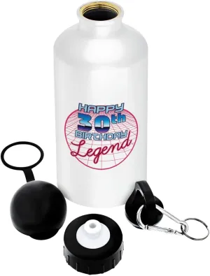 ThisWear 30th Birthday Decorations For Men Happy 30th Birthday Legend 20oz Aluminum Water Bottle with Carabiner Clip & Sport Top
