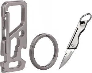 Titanium Carabiner Clips,Heavy Duty Keychain,EDC caribiner,Multifunctional Keychain. Mini PocketKnife,Keychain Knife,Cool EDC Tools,Used for Opening letters,Packages and Boxes