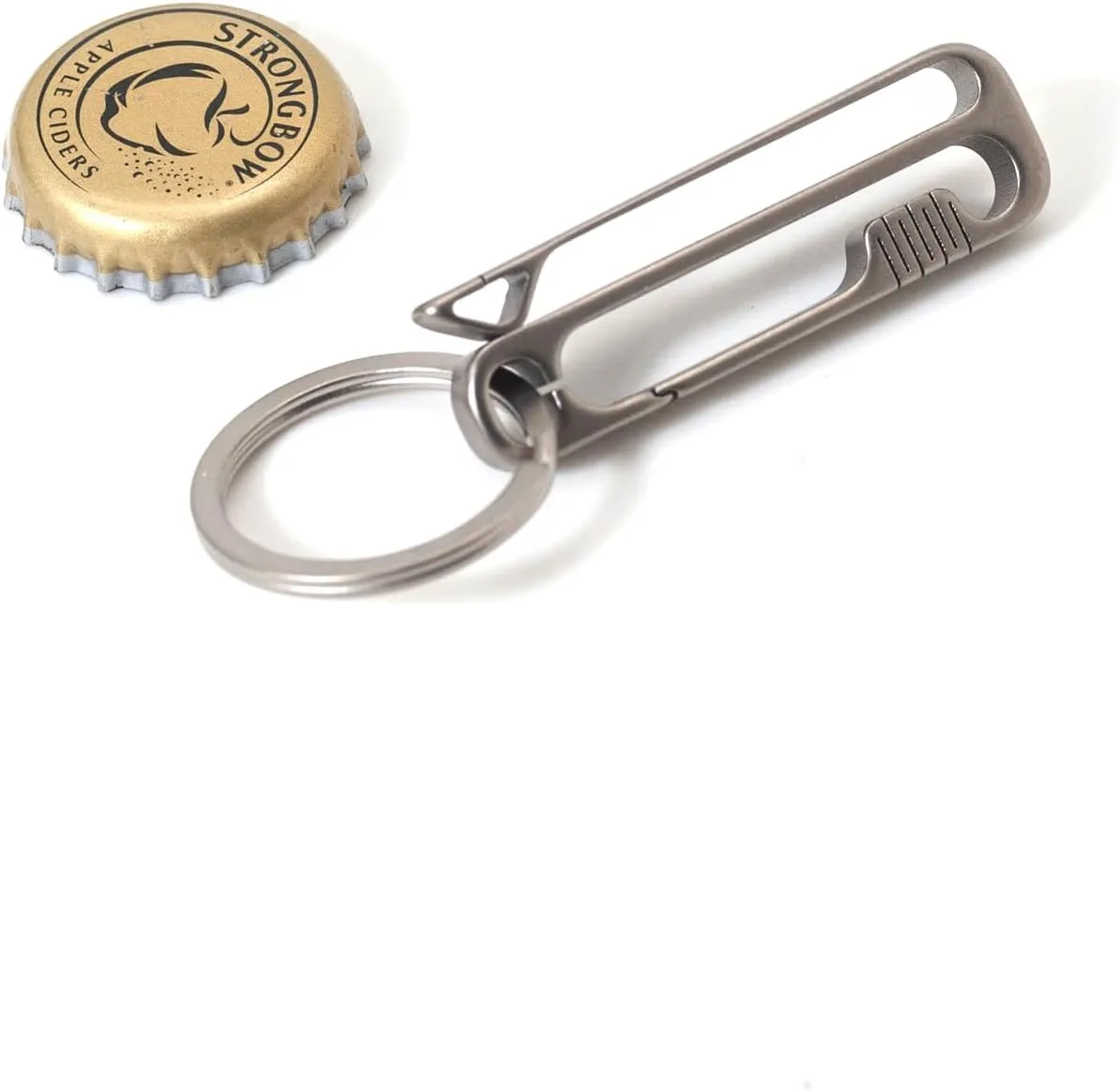 Titanium Carabiner Keychain And Keyring, Bottle Opener Keychain, Duty Belt Key Clip, Minimalist EDC Keychain.