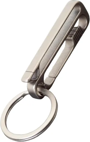 Titanium Carabiner Keychain And Keyring, Bottle Opener Keychain, Duty Belt Key Clip, Minimalist EDC Keychain.