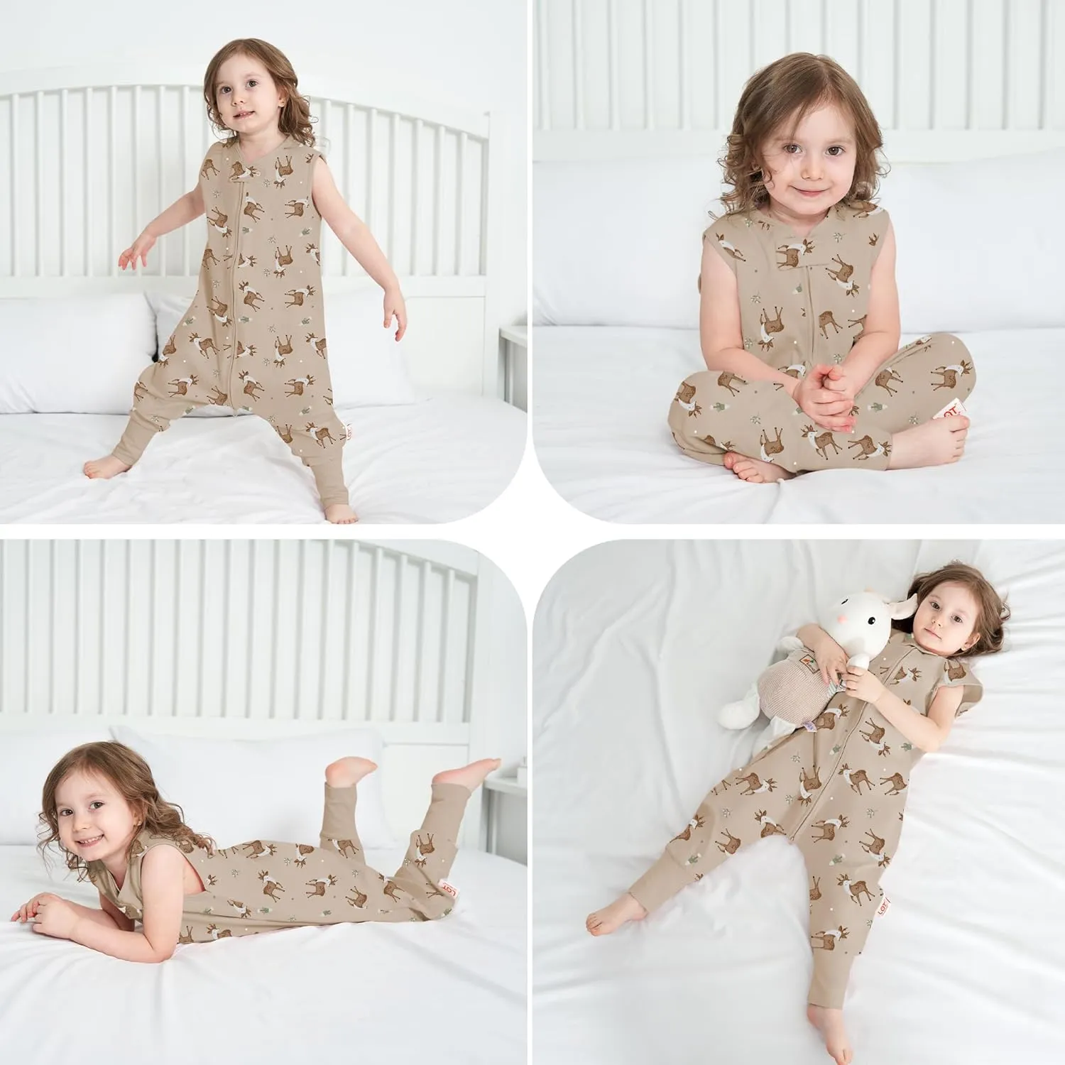 Toddler Sleep Sack with Feet TOG 0.5 Baby Wearable Blankets with Legs Sleeveless Baby Sleeping Bag for Boys Girls, 2 Pack