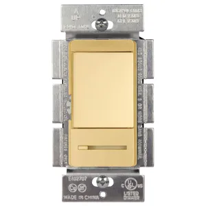 TOPGREENER Dimmer Switch with Light Adjustment Slider, Single Pole or 3 Way, 150W LED, 600W Incandescent/Halogen, 120V 60Hz, UL Listed, TGDMDS-120-GD, Gold