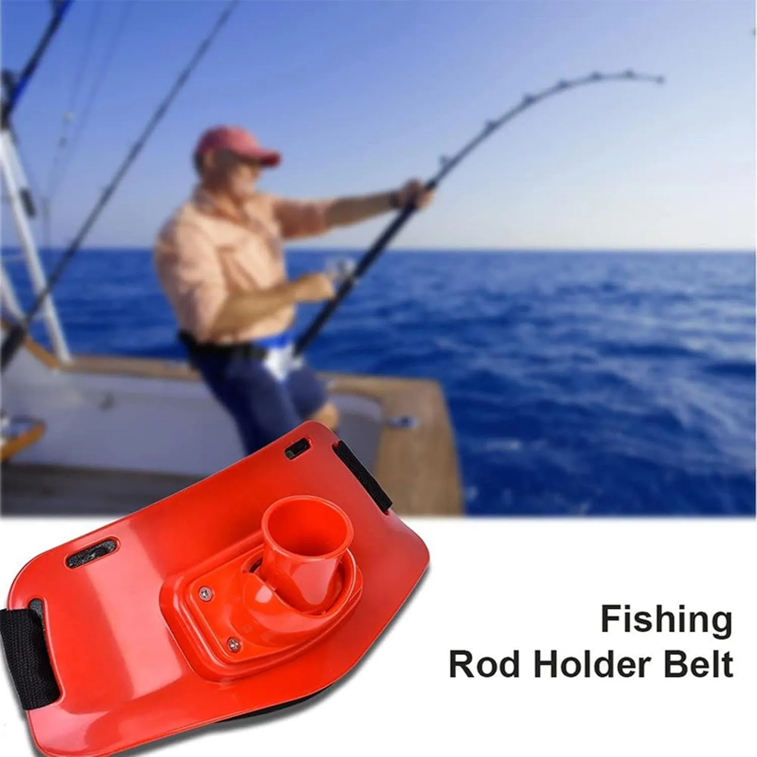 TopHomer Fighting Rod Pole Holder 90 Degree Adjustable Waist Gimbal Belt Padded Fishing Waist Belt Professional Fishermen Gimbal Pad for Boat Fishing and Rock Fishing
