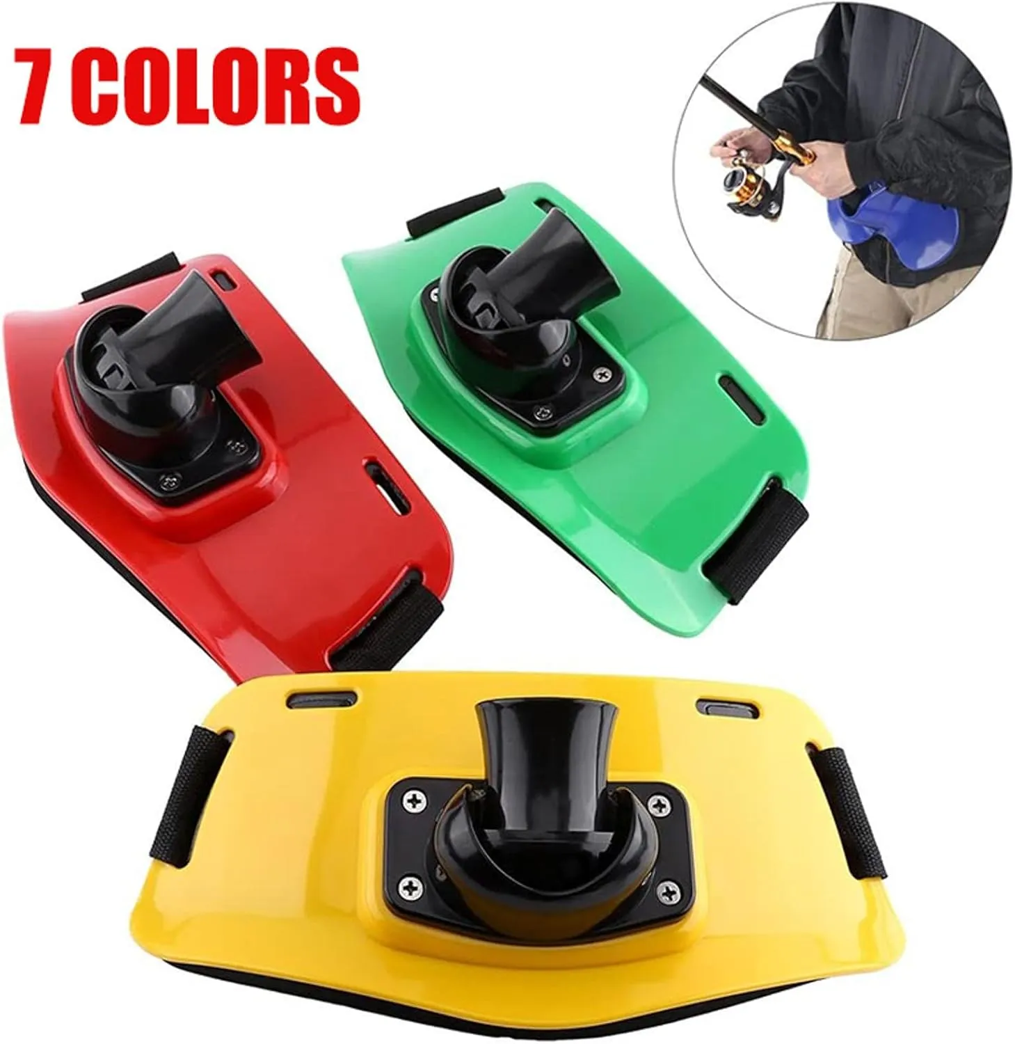 TopHomer Fighting Rod Pole Holder 90 Degree Adjustable Waist Gimbal Belt Padded Fishing Waist Belt Professional Fishermen Gimbal Pad for Boat Fishing and Rock Fishing