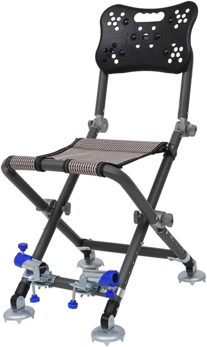 Toyvian Outdoor Fishing Lounger Portable Aluminum Chair Folding Camping Stool Beach Seat for Travel