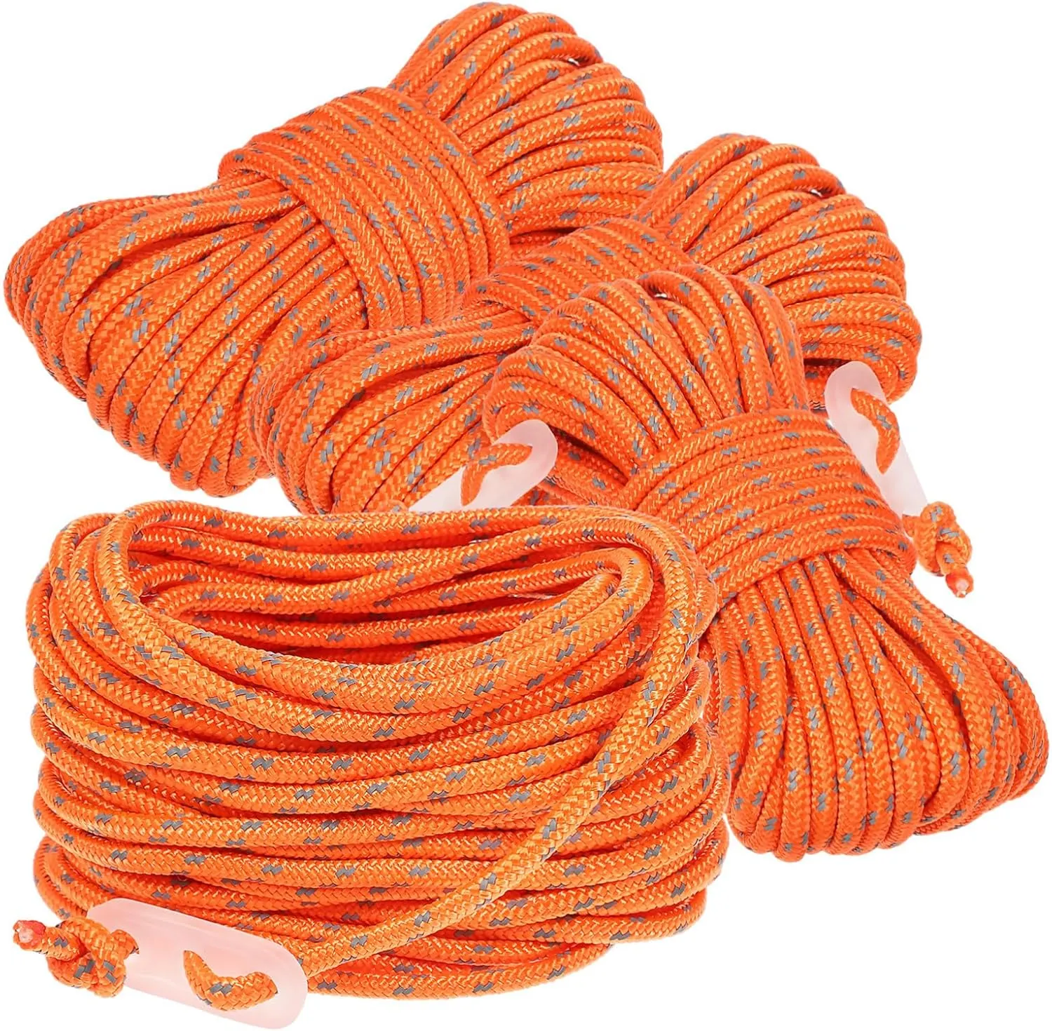 Toyvian Versatile Outdoor Gear 4 Pack 10m Camping Ropes Reflective Trim Cord for Hiking Climbing Tent Setup Orange