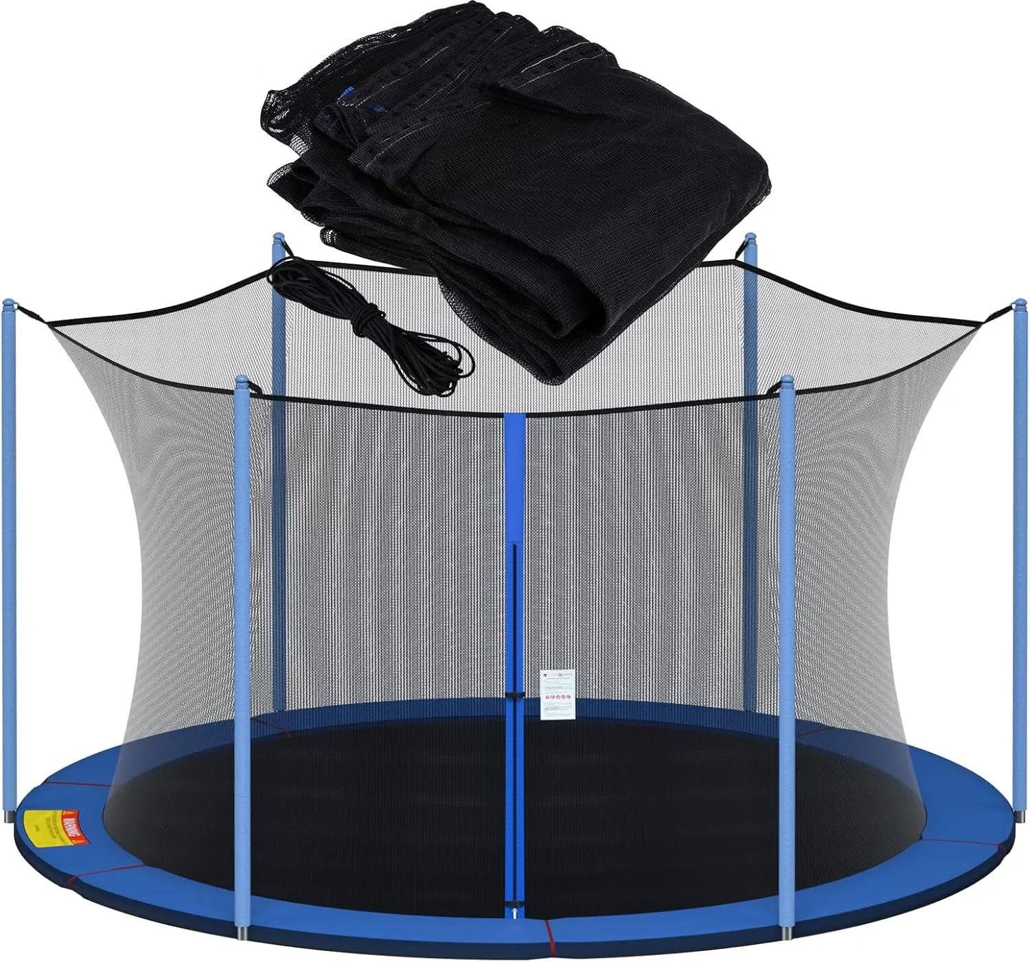 Trampoline Net Replacement for Straight Pole,12ft 13ft 14ft 15ft Round Frame Safety Enclosure Net UV-Resistant Weather-Resistant Breathable Durable Net with Adjustable Straps(Net Only)