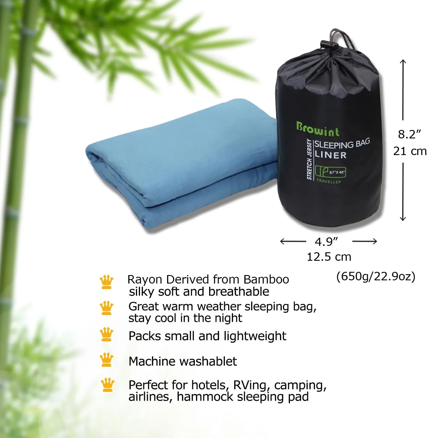 Travel Sheets for Hotel, Rayon Derived from Bamboo, Stretchy Sleep Sack for Adults, Warm Weather/Summer Sleeping Bag Liner for Camping and Travel, Rectangular with Pillow Pocket, Mummy, Cooling Sheets