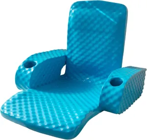 TRC Recreation Folding Baja Chair Foam Swimming Pool Float, Portable Super Soft Floating Lounger with 2 Cup Holders for Beach Essentials, Pink