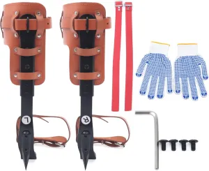 Tree Climbing Spike Set,Adjustable Cowhide Leather for Tree Climbing, Pole Climbing, Felling, and Fruit Picking