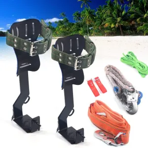 Tree Climbing Spikes 2 Gear with Harness Belt, 304 Stainless Steel Tree Climbing Tool, Pole Climbing Spikes Adjustable Climbing Tree Non-Slip Pedal for Outdoor Activities