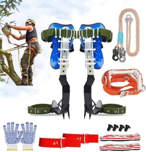 Tree Climbing Spikes Set, Adjustable Tree Climbing Spike 2 Gears and Non-Slip Pedal, Tree Climbing Spikes Tool for Climbing Trees, Picking Fruit, Outdoor