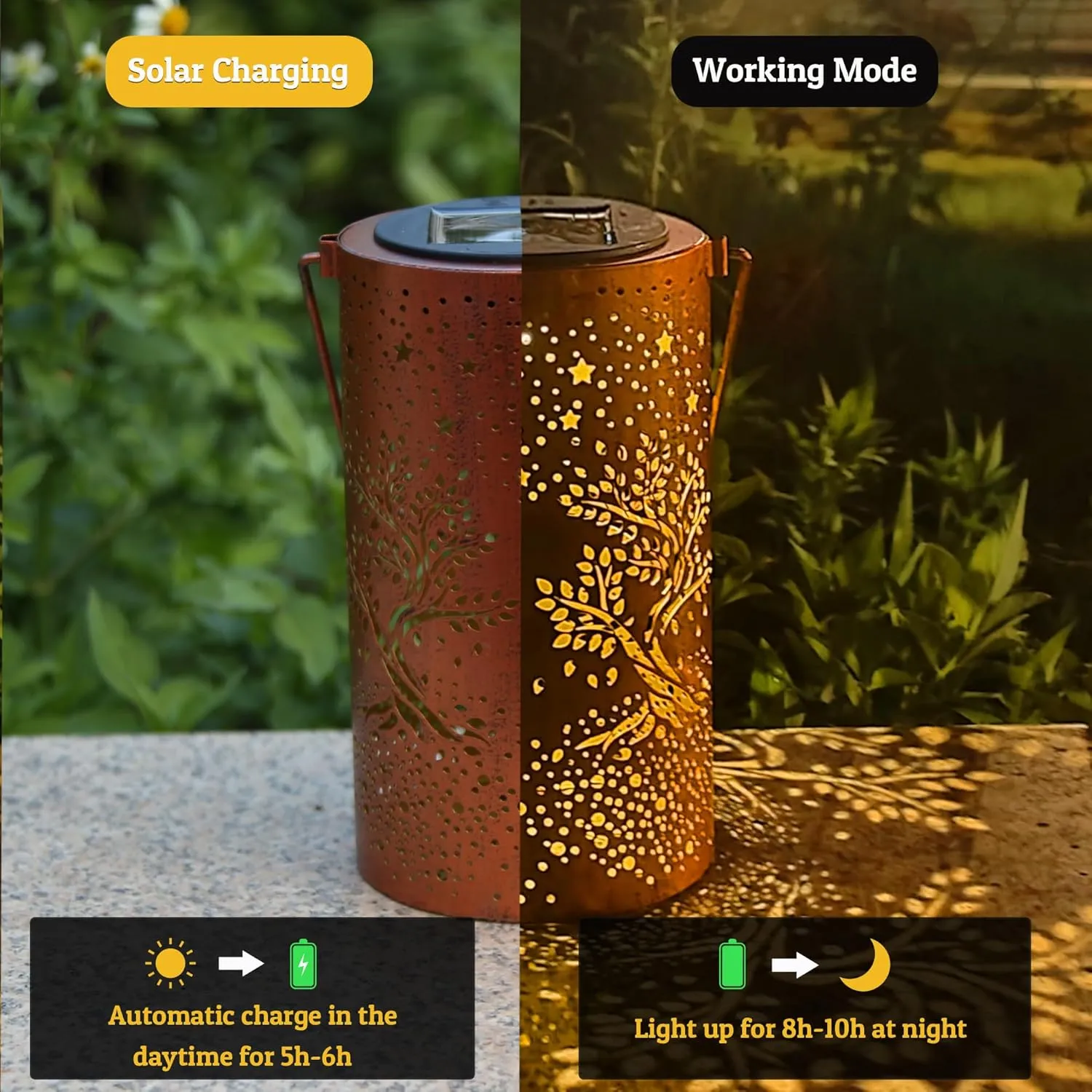 Tree of Life Solar Lanterns Outdoor Waterproof, Birthday Gifts for Women Mom Grandma, Hanging Solar Lights for Yard, Patio, Porch, Garden Decor, Christmas Gifts for Her/Him