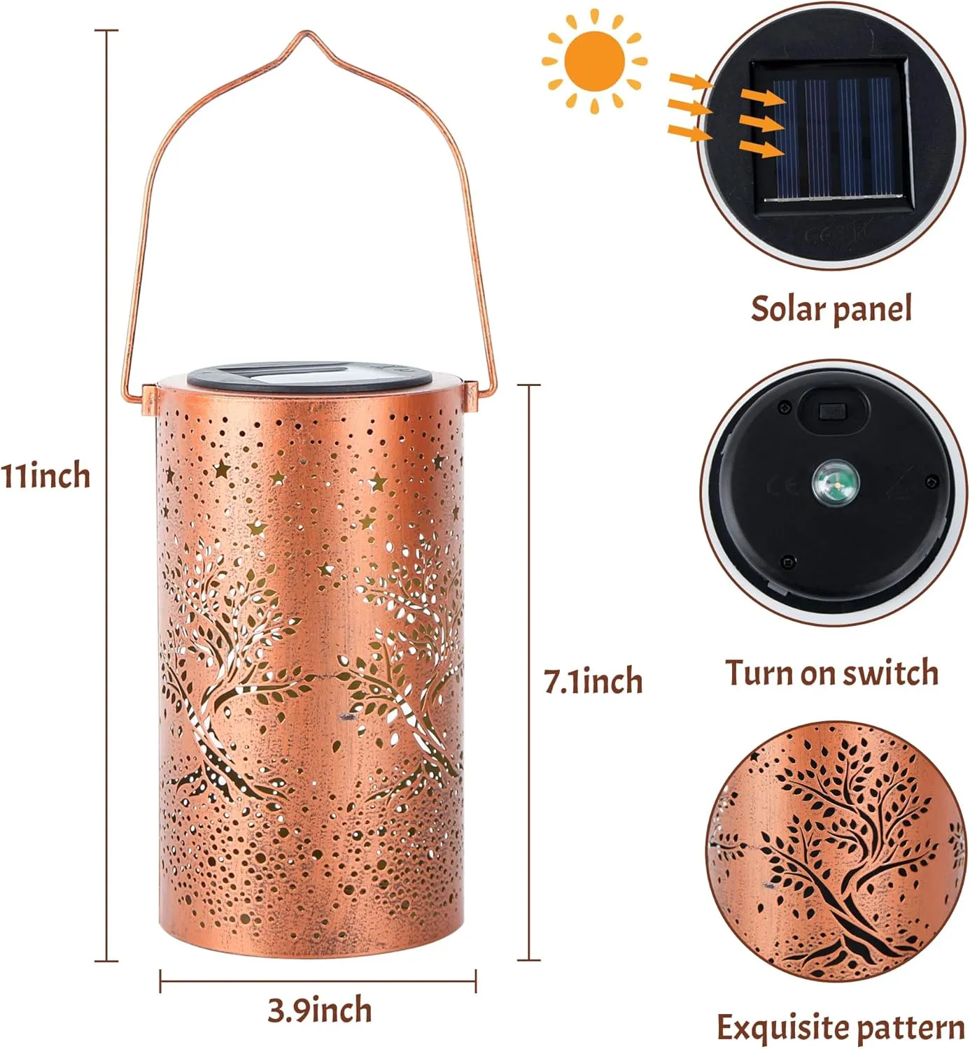 Tree of Life Solar Lanterns Outdoor Waterproof, Birthday Gifts for Women Mom Grandma, Hanging Solar Lights for Yard, Patio, Porch, Garden Decor, Christmas Gifts for Her/Him