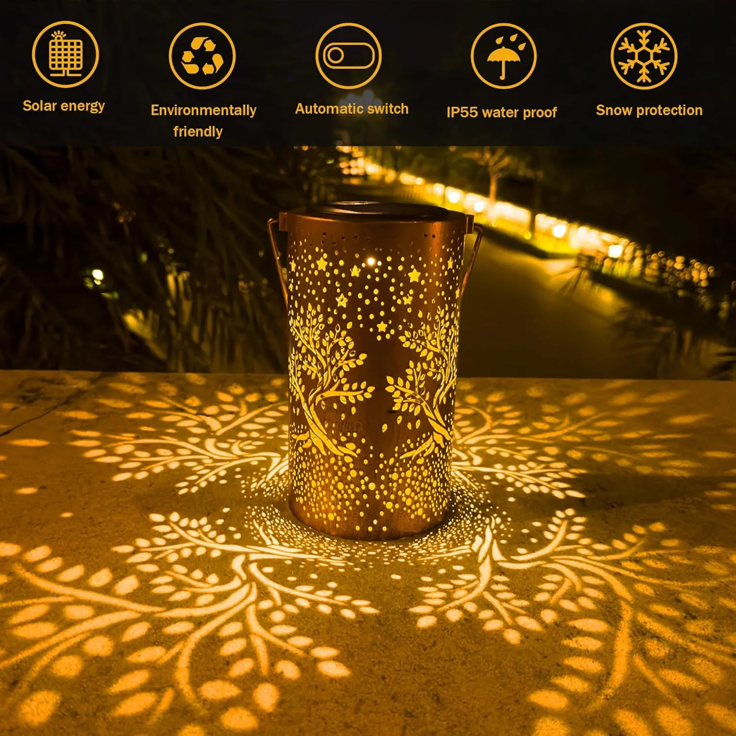 Tree of Life Solar Lanterns Outdoor Waterproof, Birthday Gifts for Women Mom Grandma, Hanging Solar Lights for Yard, Patio, Porch, Garden Decor, Christmas Gifts for Her/Him