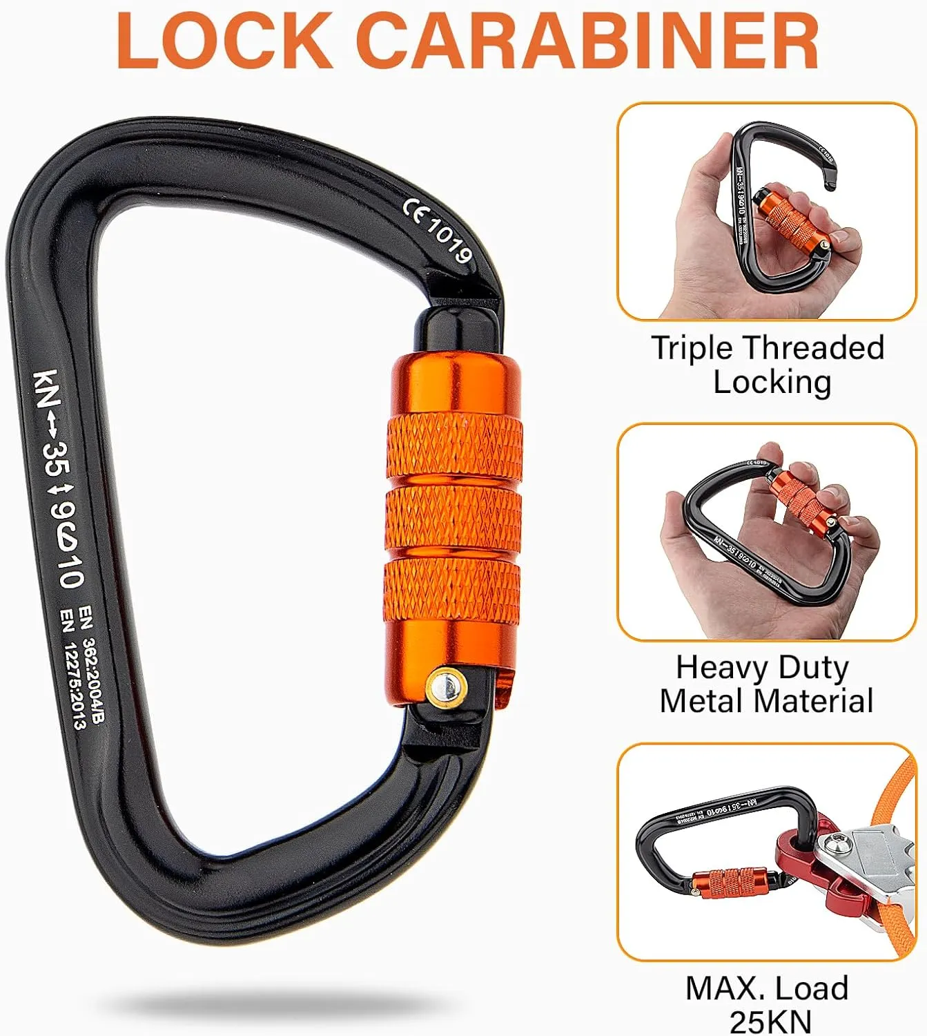 TRSMIMA Steel Wire Core Flipline - 8ft Fall Protection Arborist Climbing Tree 1/2" Galvanized Cable Lanyard Kit With Swivel Snap Hook Triple Lock Carabiner Rope Grab Adjuster