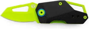 TRUE Berm Keychain Knife | EDC, Everyday Carry, Compact, Versatile, Flipper, Carabiner, Reversible Clip - Yellow/Black